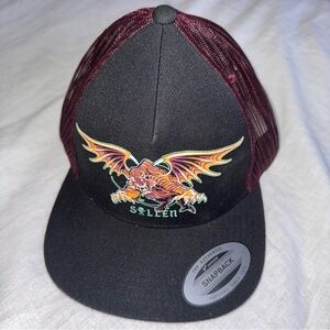Sullen Black and Burgundy Snapback Hat